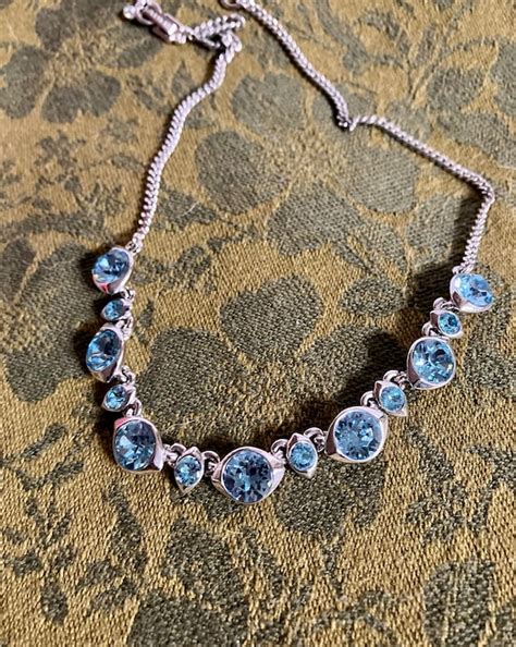 blue rhinestone givenchy necklace vintage|Sky Blue Rhinestone GIVENCHY Vintage Necklace! .